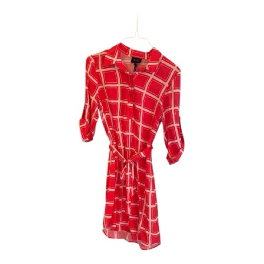 Laundry By Shelli Segal Coral and White Dress